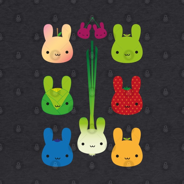 Kawaii Bunny Fruit & Vegetables by marcelinesmith